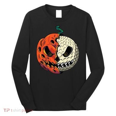 Golf Ball Costume Pumpkin Skull Halloween Golf Player Long Sleeve Shirt