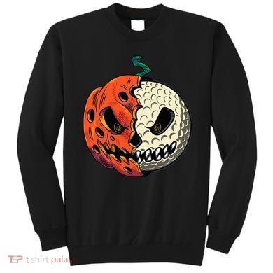 Golf Ball Costume Pumpkin Skull Halloween Golf Player Sweatshirt