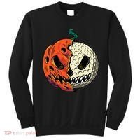 Golf Ball Costume Pumpkin Skull Halloween Golf Player Sweatshirt thumb 0