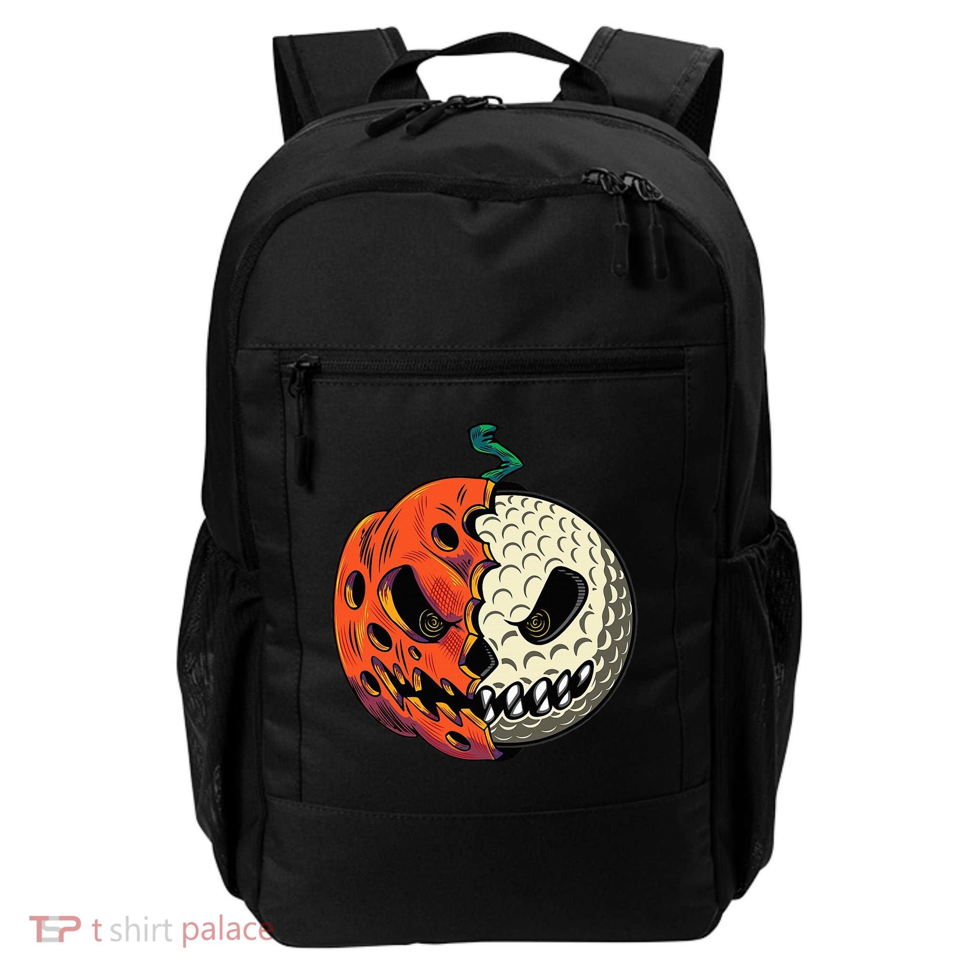 Golf Ball Costume Pumpkin Skull Halloween Golf Player Backpack