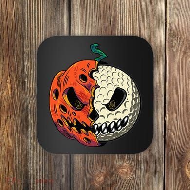 Golf Ball Costume Pumpkin Skull Halloween Golf Player Coaster