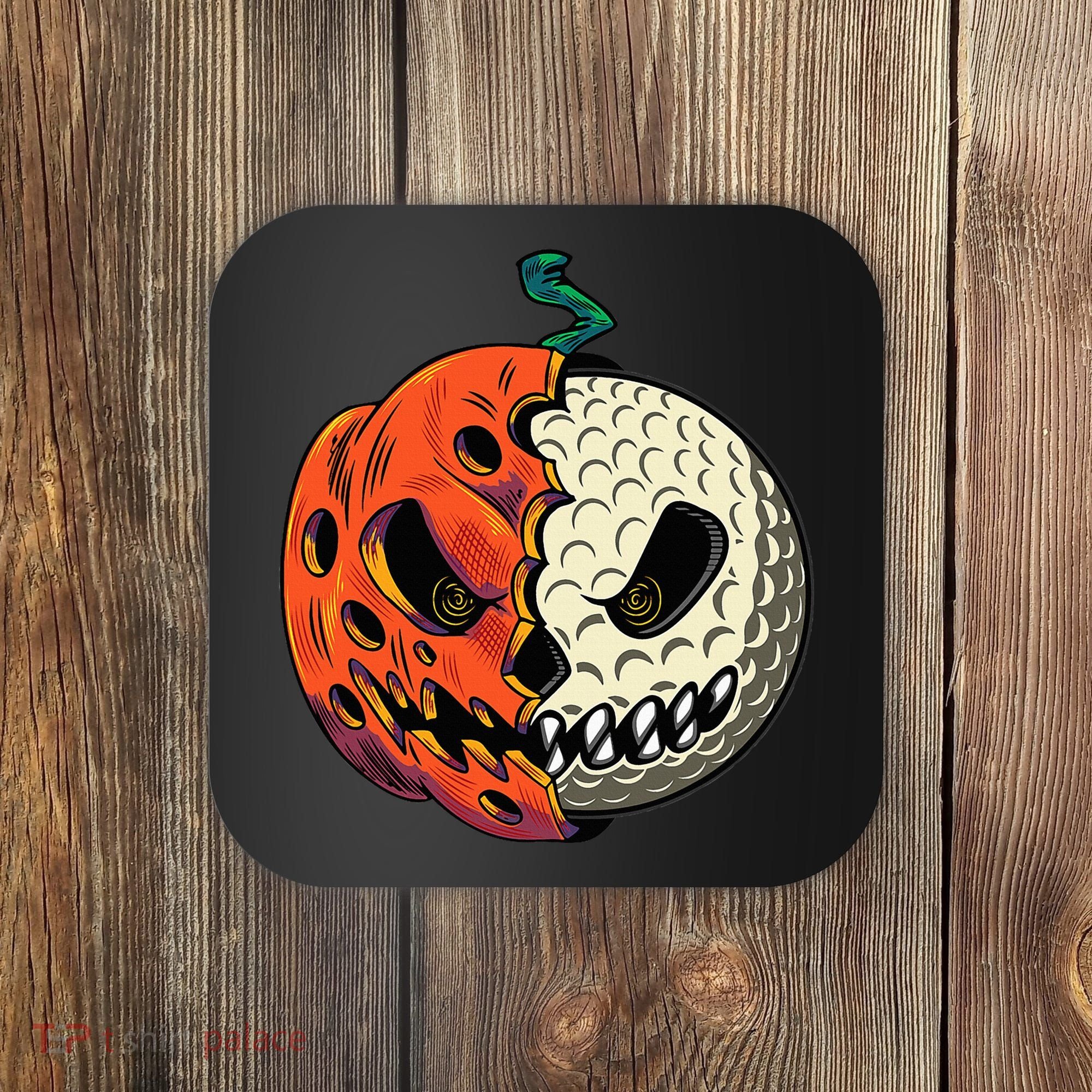 Golf Ball Costume Pumpkin Skull Halloween Golf Player Coaster