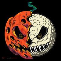 Golf Ball Costume Pumpkin Skull Halloween Golf Player Women's Hoodie thumb 2