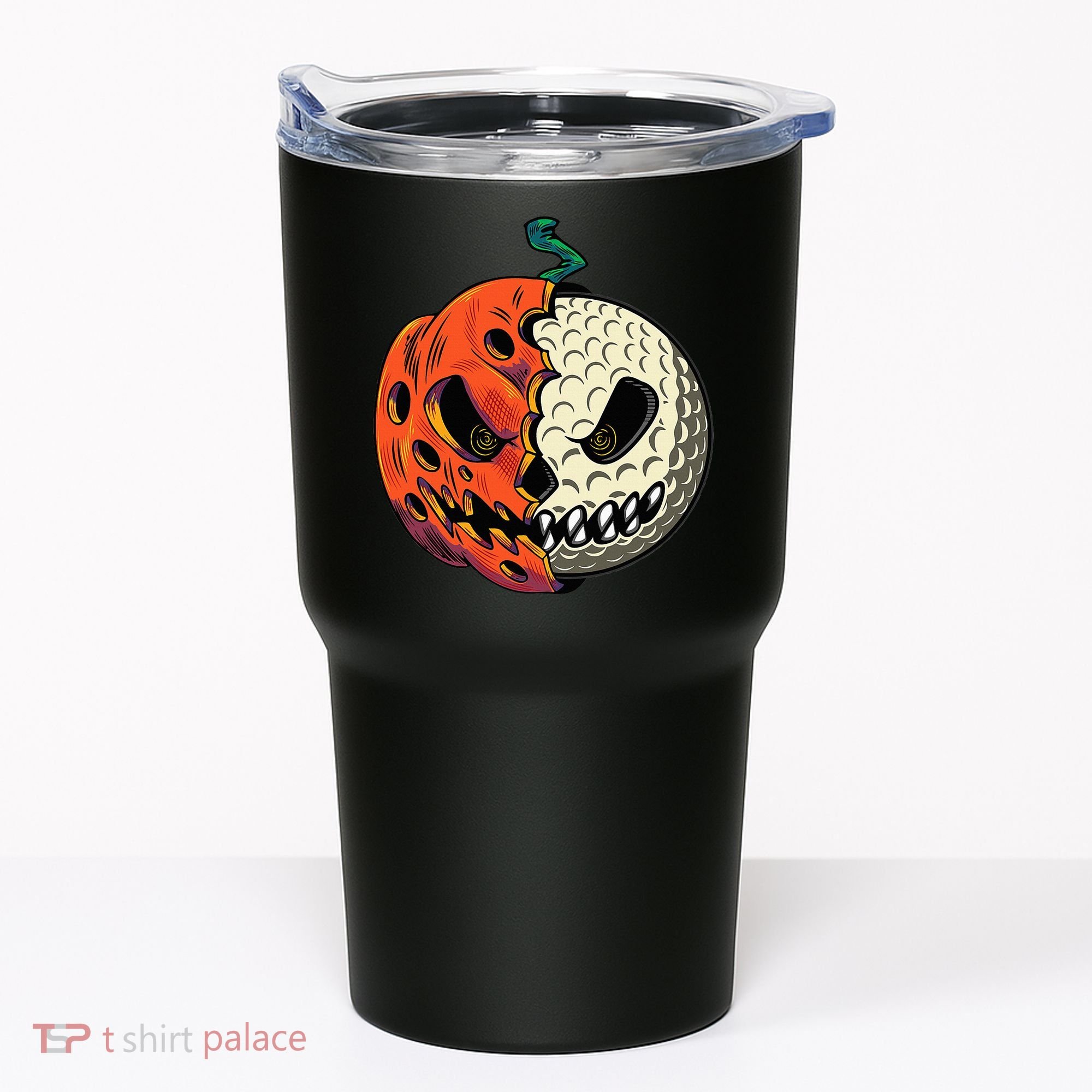 Golf Ball Costume Pumpkin Skull Halloween Golf Player Tumbler