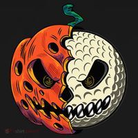 Golf Ball Costume Pumpkin Skull Halloween Golf Player Women's Tank Top thumb 5