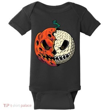 Golf Ball Costume Pumpkin Skull Halloween Golf Player Baby Bodysuit
