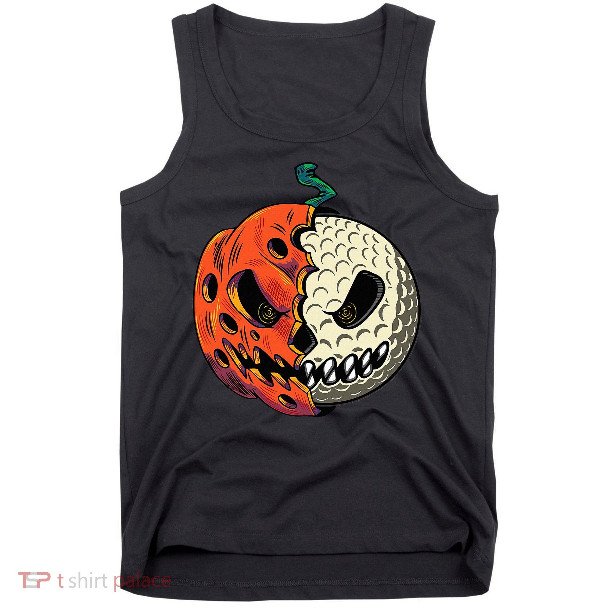 Golf Ball Costume Pumpkin Skull Halloween Golf Player Tank Top