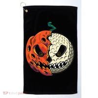 Golf Ball Costume Pumpkin Skull Halloween Golf Player Golf Towel thumb 0