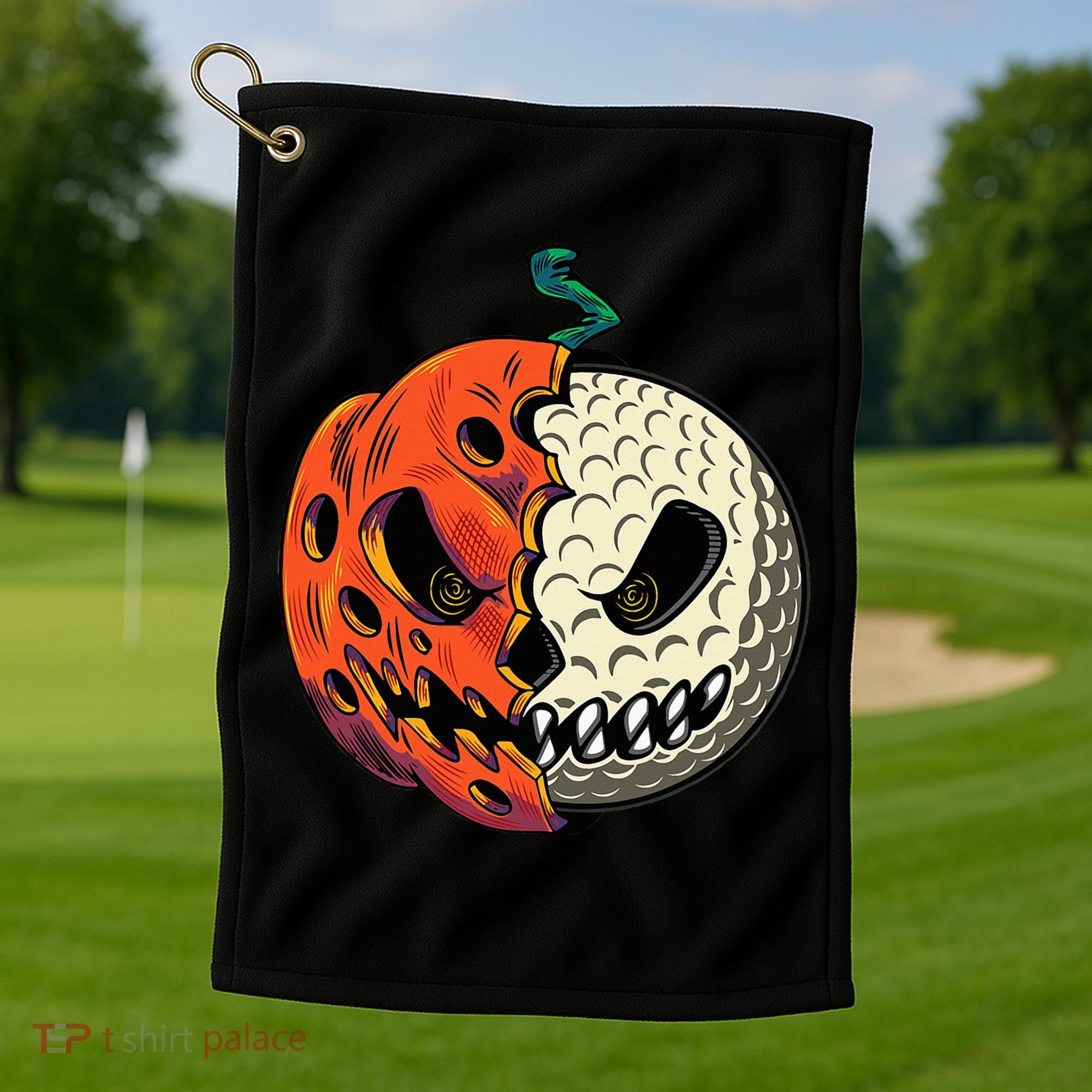 Golf Ball Costume Pumpkin Skull Halloween Golf Player Golf Towel