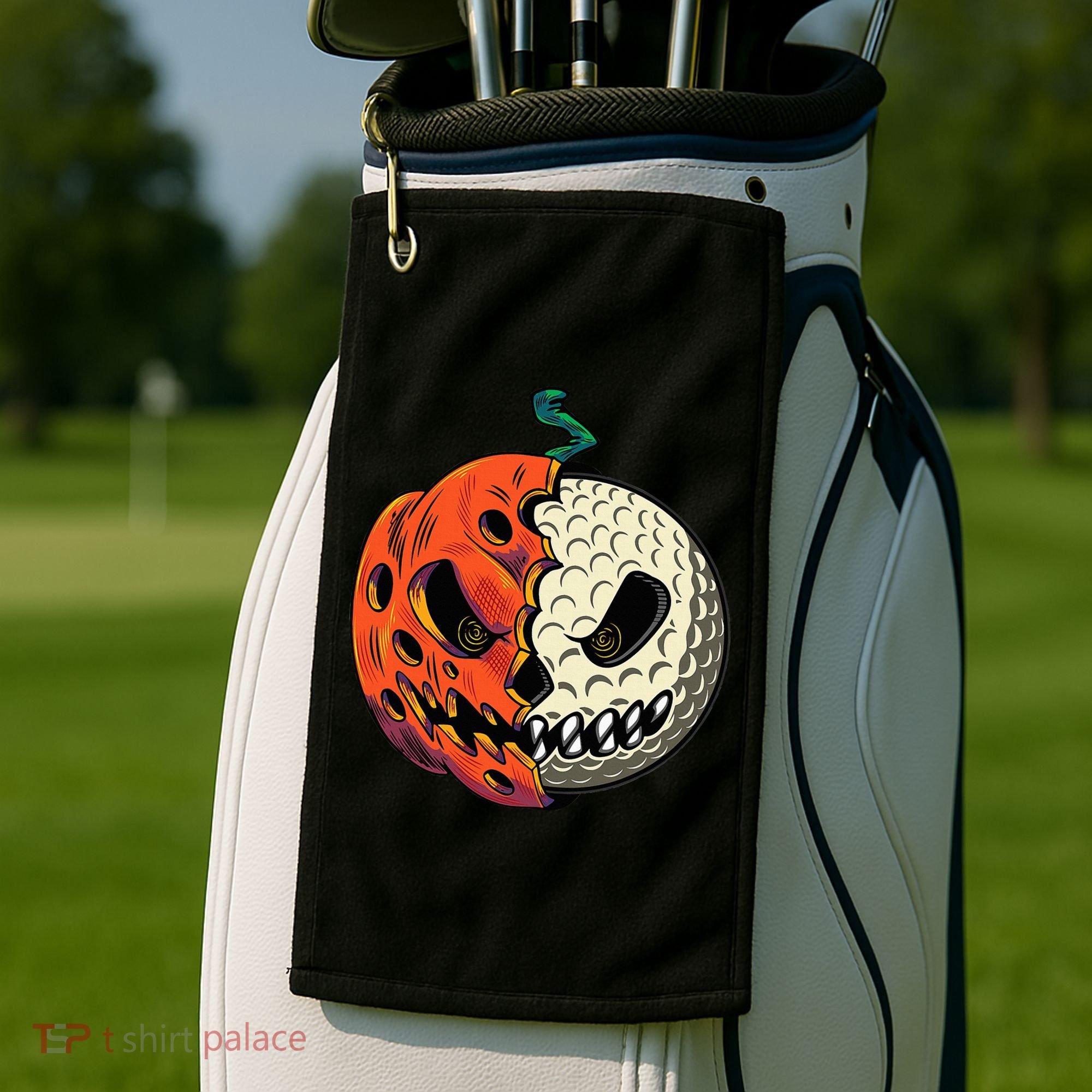 Golf Ball Costume Pumpkin Skull Halloween Golf Player Golf Towel