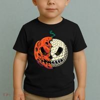 Golf Ball Costume Pumpkin Skull Halloween Golf Player Toddler T-Shirt thumb 2