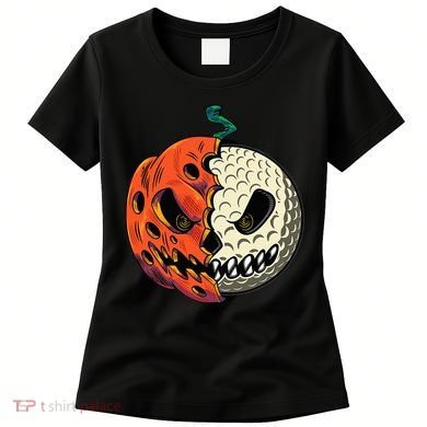 Golf Ball Costume Pumpkin Skull Halloween Golf Player Women's T-Shirt