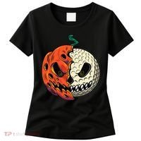 Golf Ball Costume Pumpkin Skull Halloween Golf Player Women's T-Shirt thumb 0