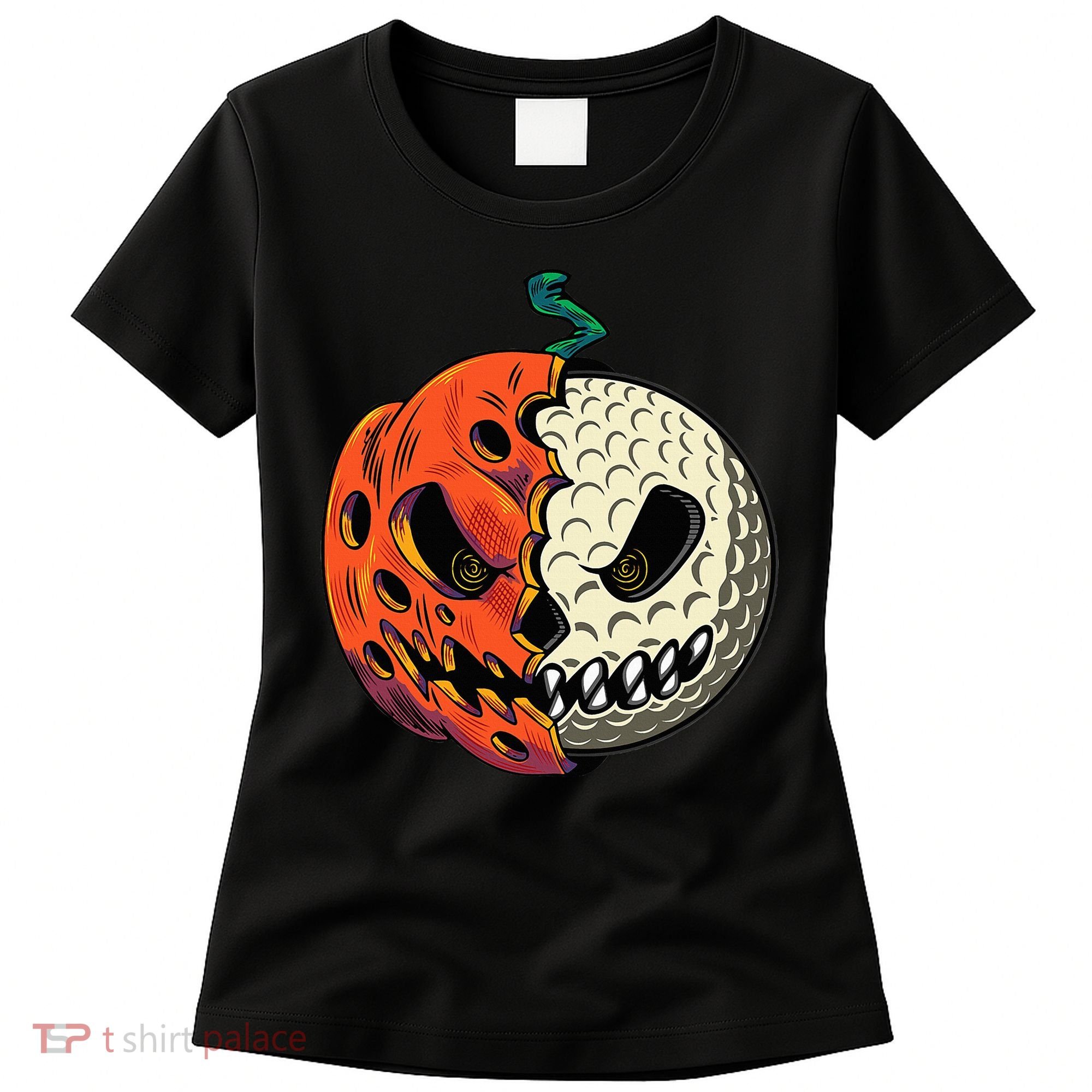 Golf Ball Costume Pumpkin Skull Halloween Golf Player Women's T-Shirt