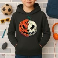 Golf Ball Costume Pumpkin Skull Halloween Golf Player Kids Hoodie thumb 2