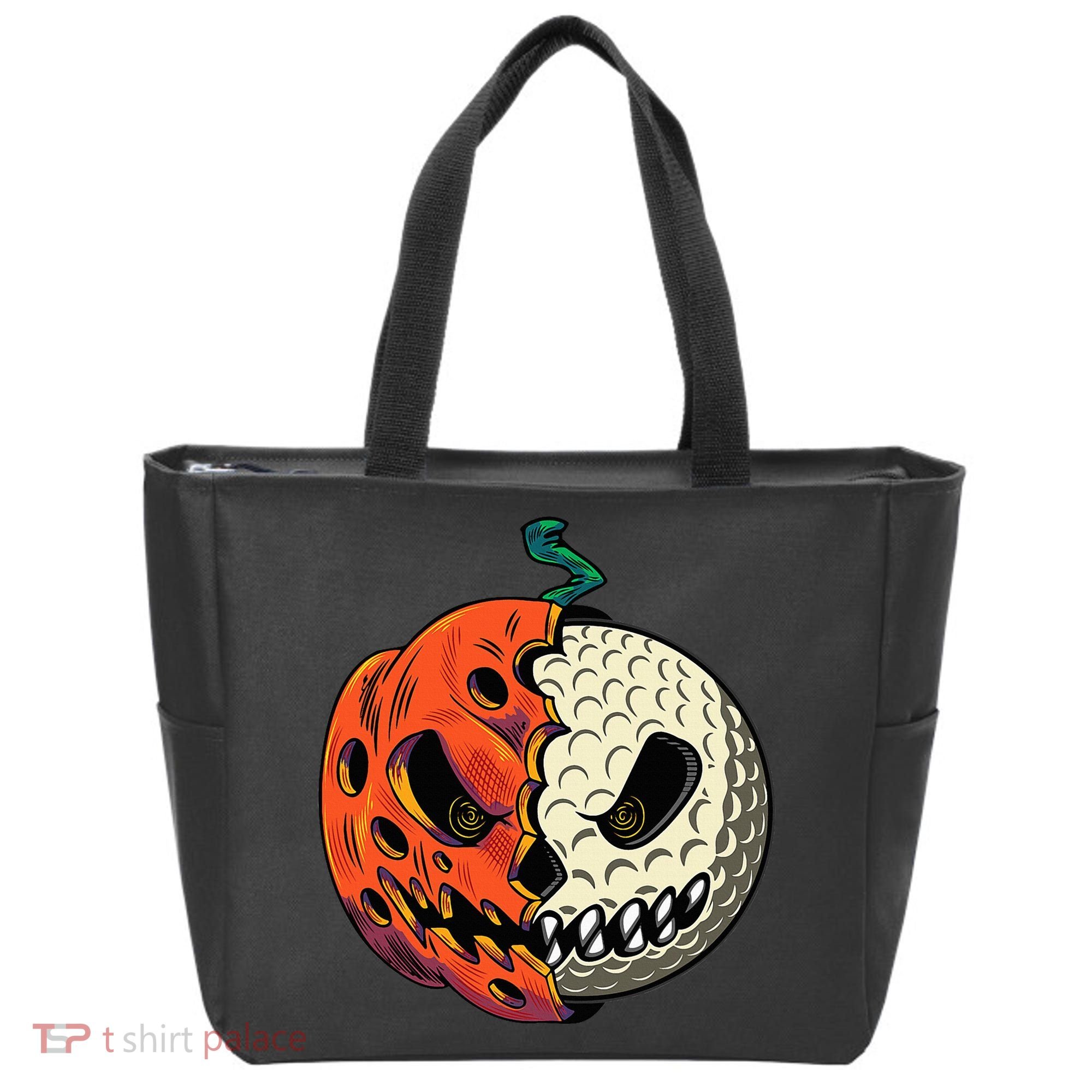 Golf Ball Costume Pumpkin Skull Halloween Golf Player Tote Bag
