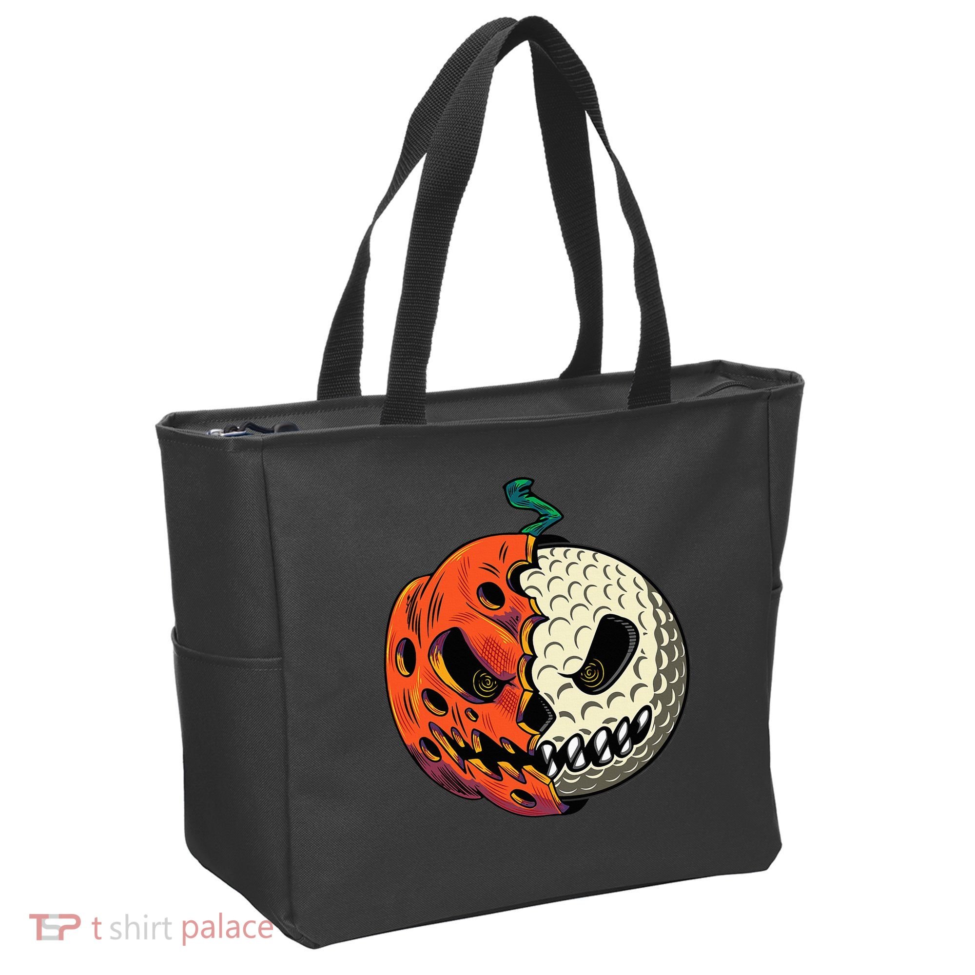 Golf Ball Costume Pumpkin Skull Halloween Golf Player Tote Bag
