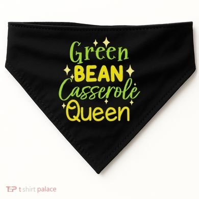 Green Bean Casserole Queen funny thanksgiving  USA-Made Doggie Bandana