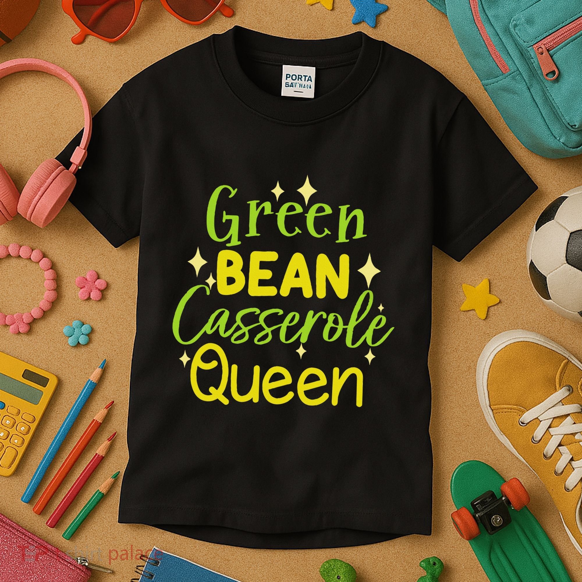 Green Bean Casserole Queen funny thanksgiving  Kids T-Shirt