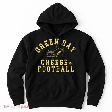Green Bay Cheese & Football Distressed Gift Hoodie