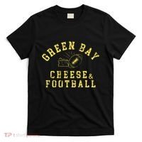 Green Bay Cheese & Football Distressed Gift T-Shirt thumb 0