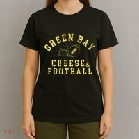 Green Bay Cheese & Football Distressed Gift T-Shirt thumb 4