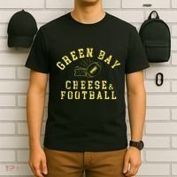 Green Bay Cheese & Football Distressed Gift T-Shirt thumb 6