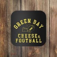 Green Bay Cheese & Football Distressed Gift Coaster thumb 0