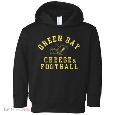 Green Bay Cheese & Football Distressed Gift Toddler Hoodie