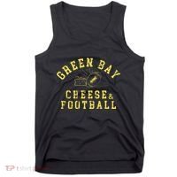 Green Bay Cheese & Football Distressed Gift Tank Top thumb 0