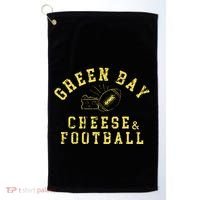 Green Bay Cheese & Football Distressed Gift Golf Towel thumb 0