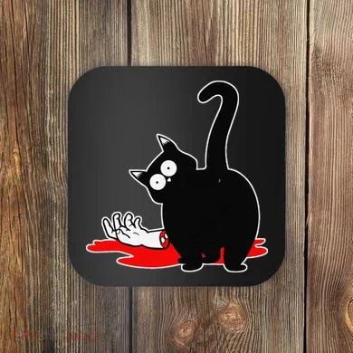 Guilty Black Cat Coaster