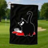 Guilty Black Cat Golf Towel thumb 1