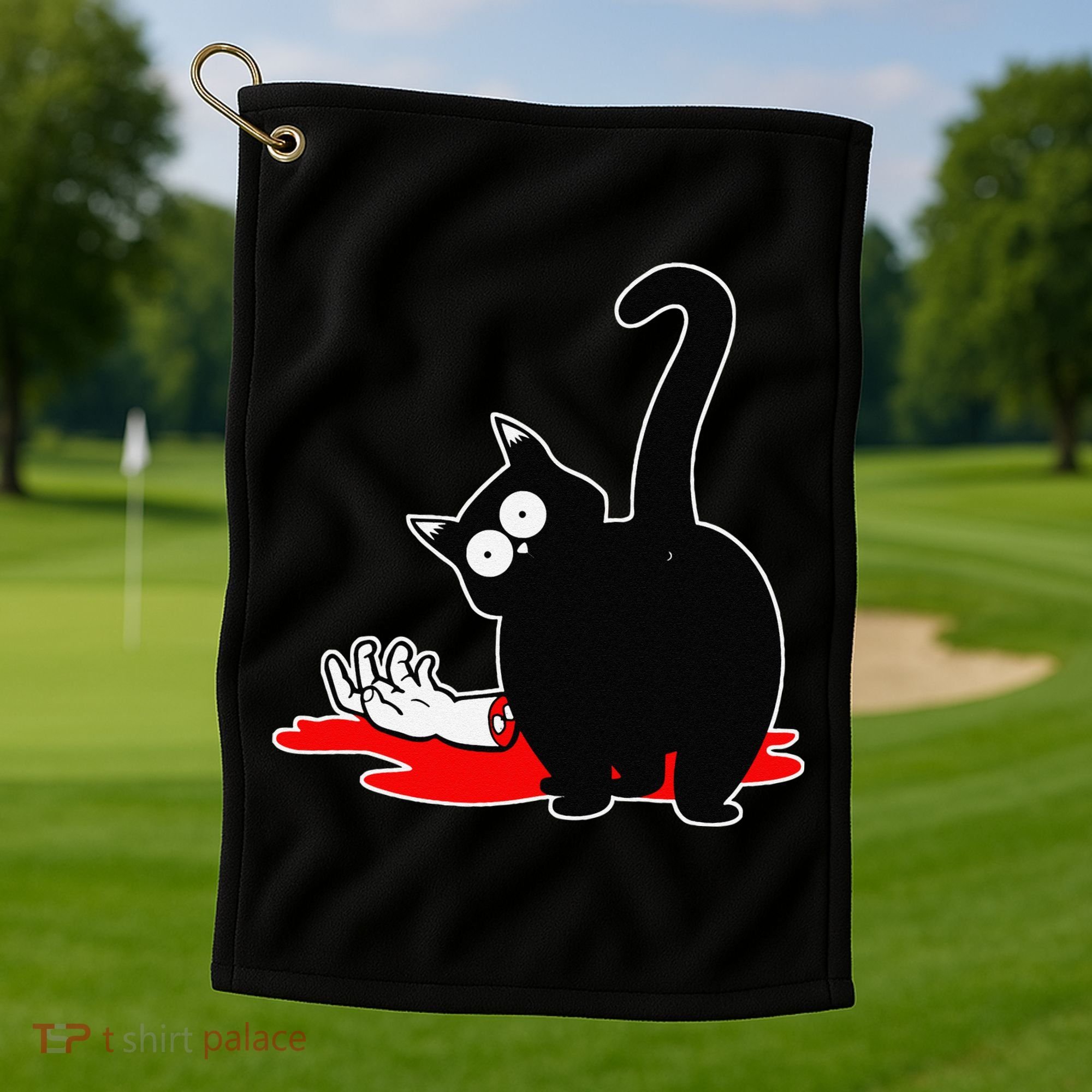 Guilty Black Cat Golf Towel