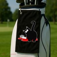 Guilty Black Cat Golf Towel thumb 2