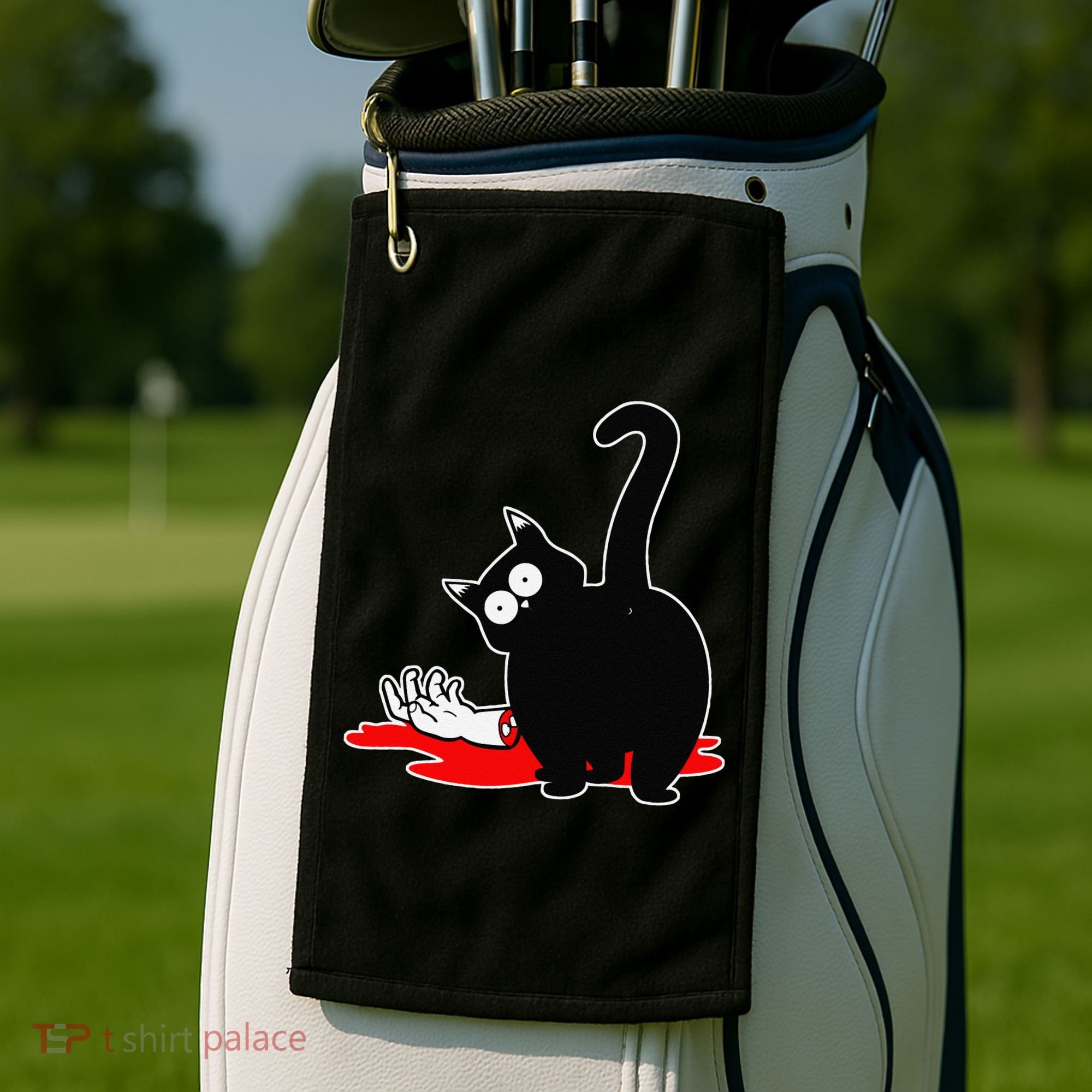 Guilty Black Cat Golf Towel