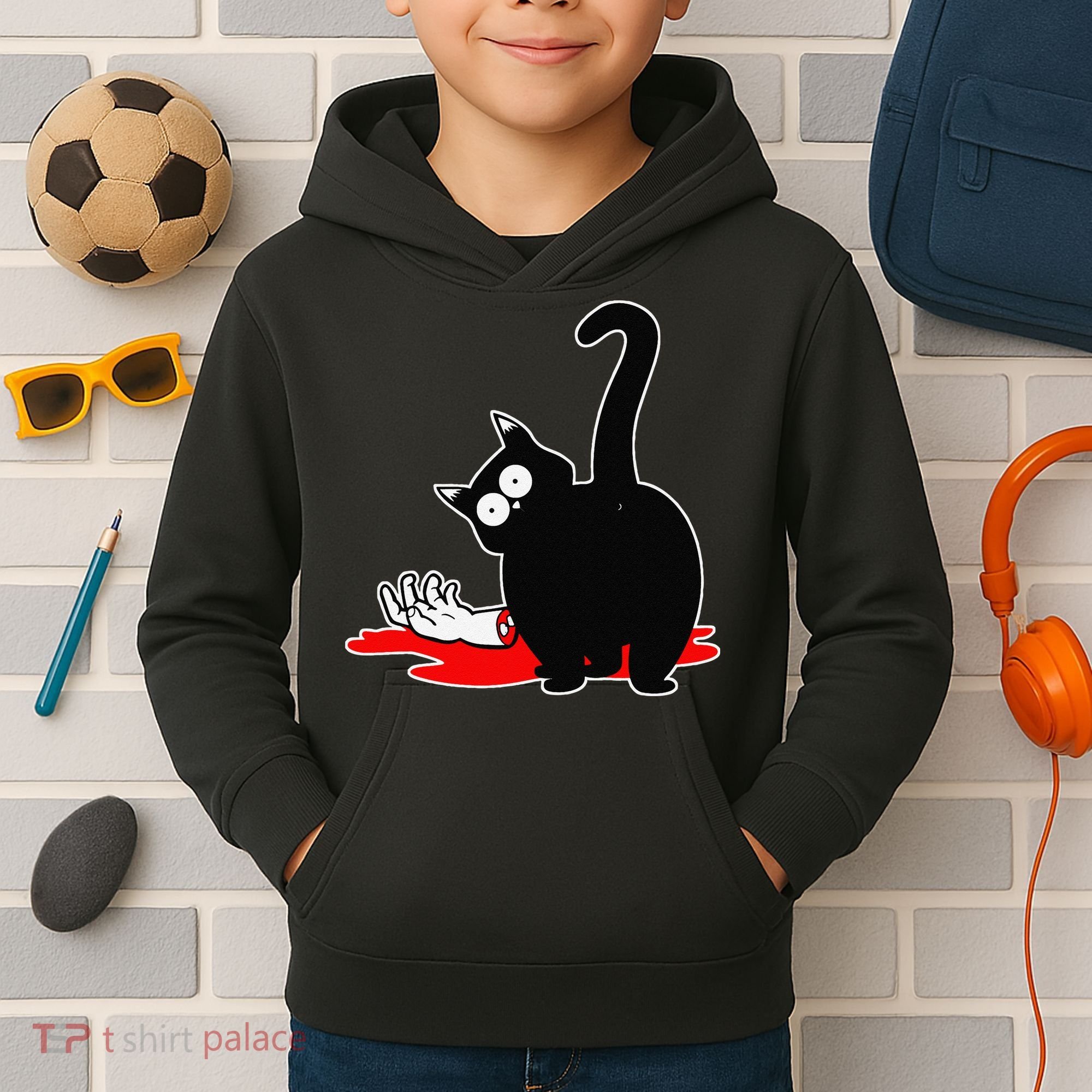 Guilty Black Cat Kids Hoodie