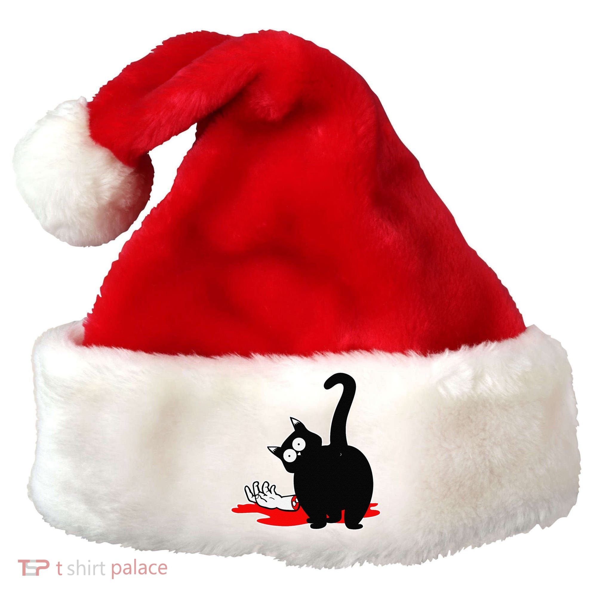 Guilty Black Cat Santa Hat