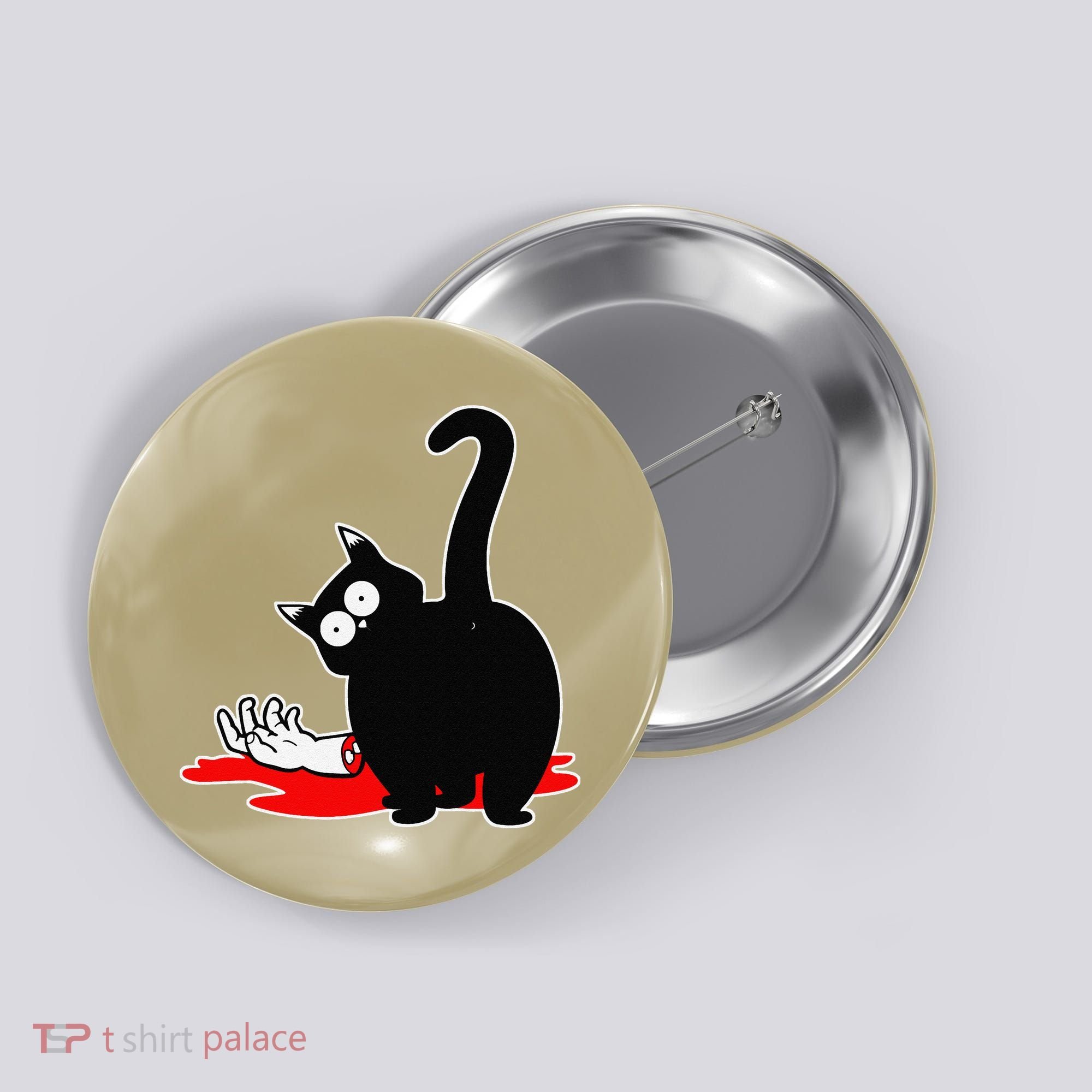 Guilty Black Cat Button