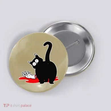 Guilty Black Cat Button