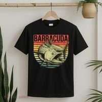 Great Barracuda Cuda Fishing Wildlife Saltwater Fish Art T-Shirt thumb 2