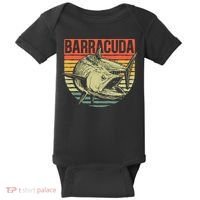 Great Barracuda Cuda Fishing Wildlife Saltwater Fish Art Baby Bodysuit thumb 0