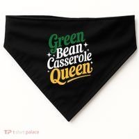Green Bean Casserole Queen Funny Kitchen Queen Thanksgiving USA-Made Doggie Bandana thumb 0