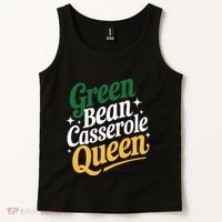 Green Bean Casserole Queen Funny Kitchen Queen Thanksgiving Tank Top thumb 2