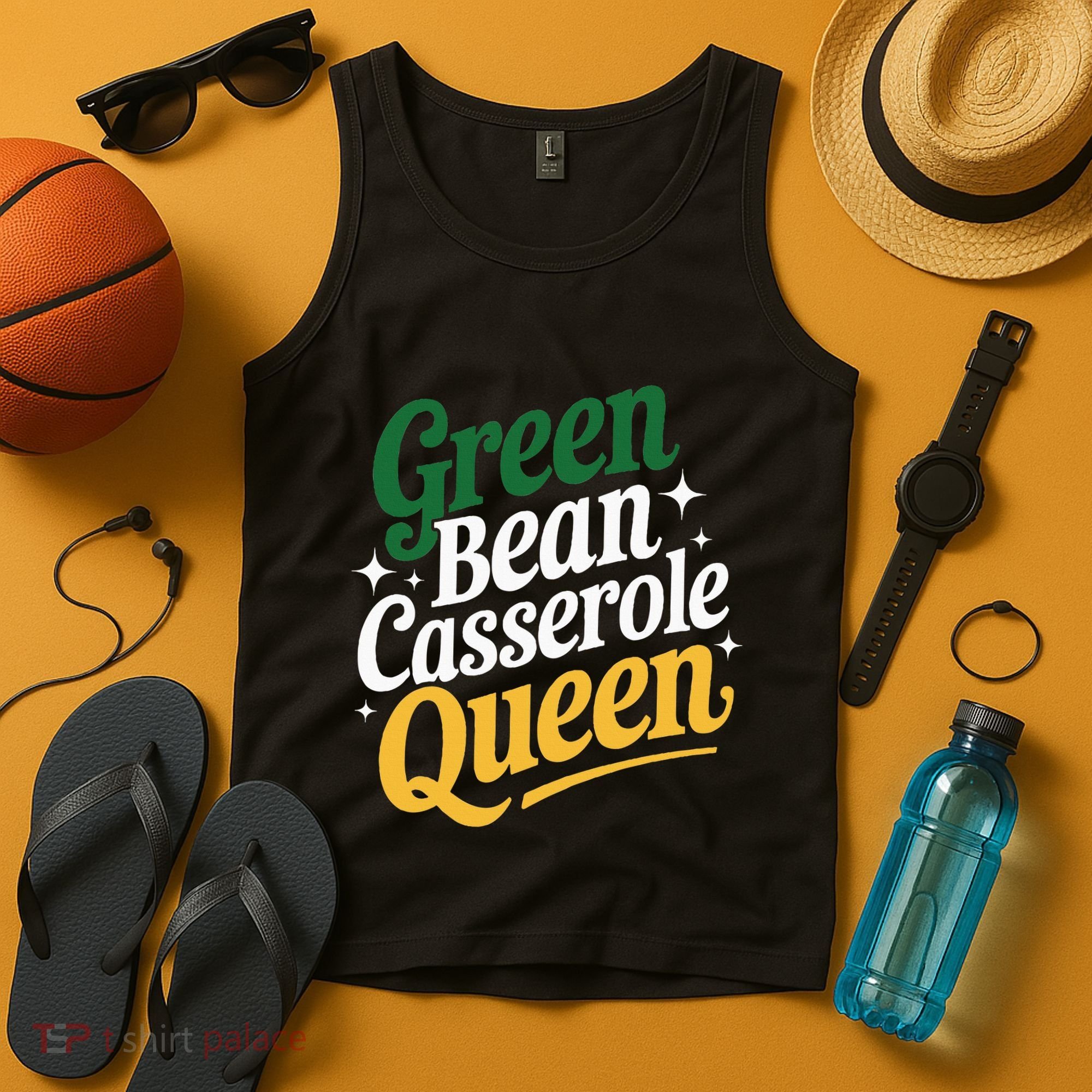 Green Bean Casserole Queen Funny Kitchen Queen Thanksgiving Tank Top
