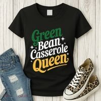 Green Bean Casserole Queen Funny Kitchen Queen Thanksgiving Women's T-Shirt thumb 3