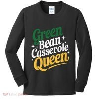 Green Bean Casserole Queen Funny Kitchen Queen Thanksgiving Kids Long Sleeve Shirt thumb 0