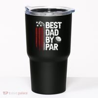 Golf Best Dad By Par Daddy Golfer American Flag Fathers Day Tumbler thumb 0