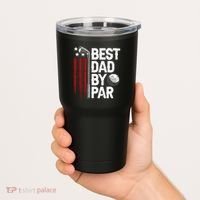 Golf Best Dad By Par Daddy Golfer American Flag Fathers Day Tumbler thumb 2