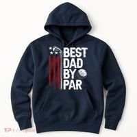 Golf Best Dad By Par Daddy Golfer American Flag Fathers Day Hoodie thumb 0